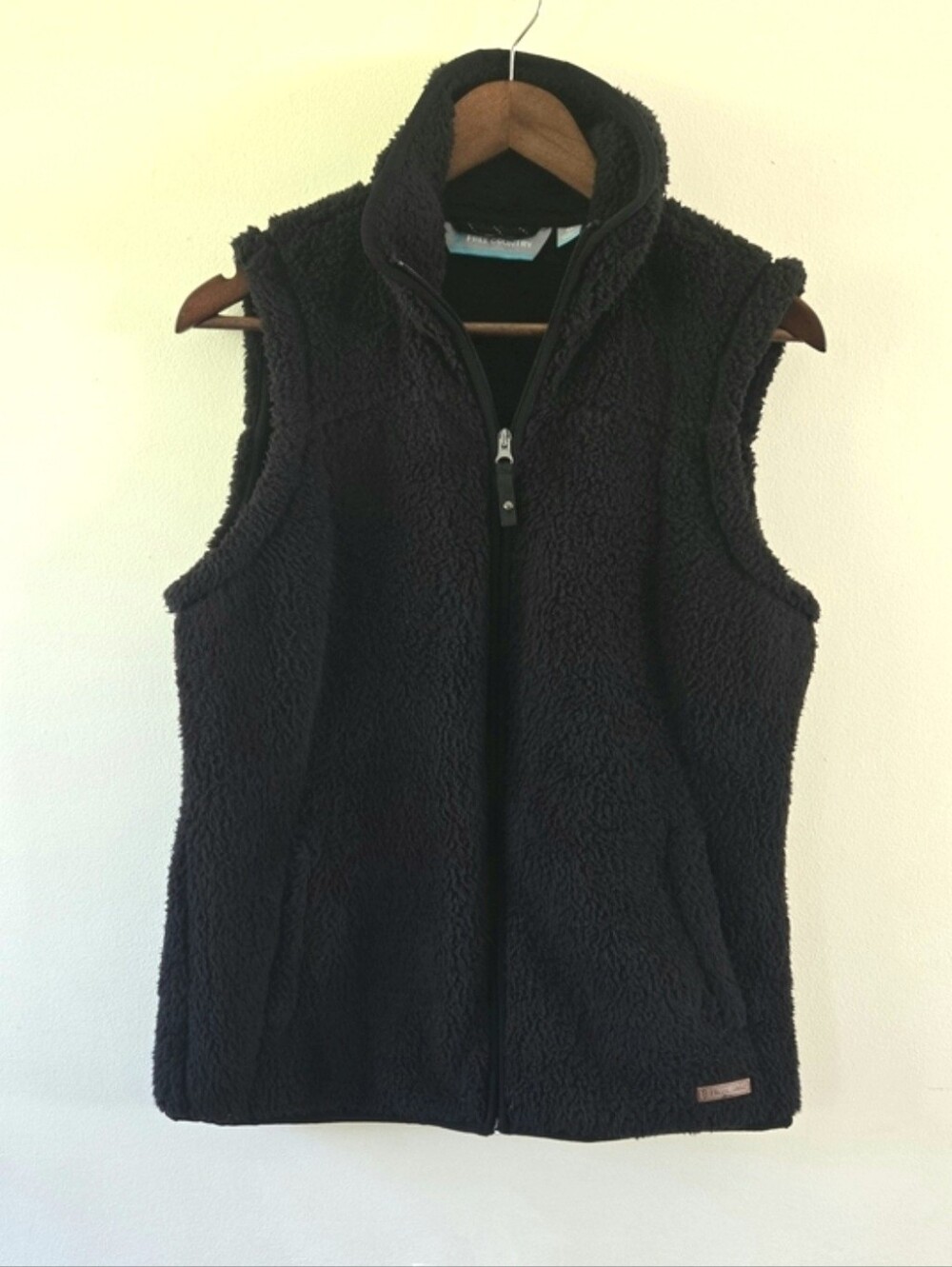 Free Country Plush Sherpa Full-Zip Vest Women's Black Medium Like New